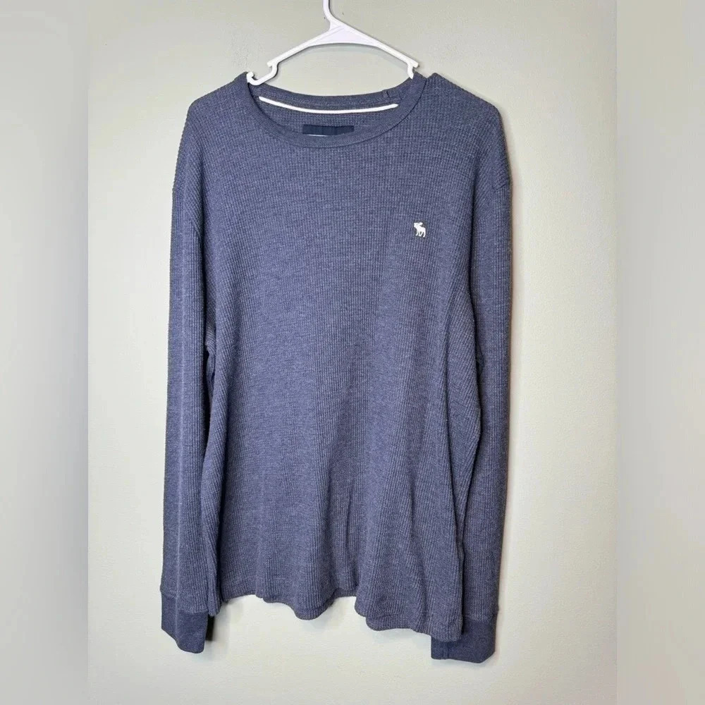 Abercrombie &‎ Fitch Men’s Blue Waffle Long Sleeve XL